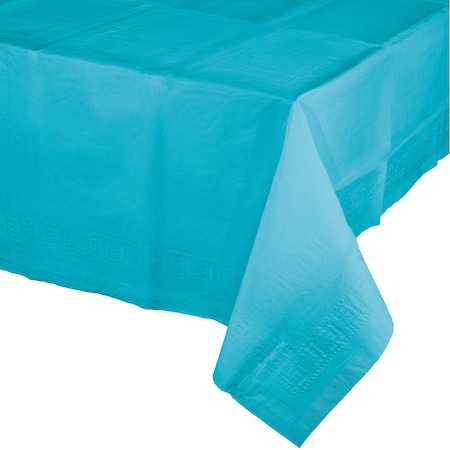 Touch Of Color Bermuda Blue Paper Tablecloth, 108"x54", 6PK 711039